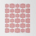 Mid Century Modern Atomic Rings Pattern Red 3 Throw Blanket Gallery Image 2