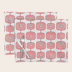Mid Century Modern Atomic Rings Pattern Red 3 Placemat Gallery Image 1