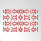 Mid Century Modern Atomic Rings Pattern Red 3 Welcome Mat Gallery Image 1