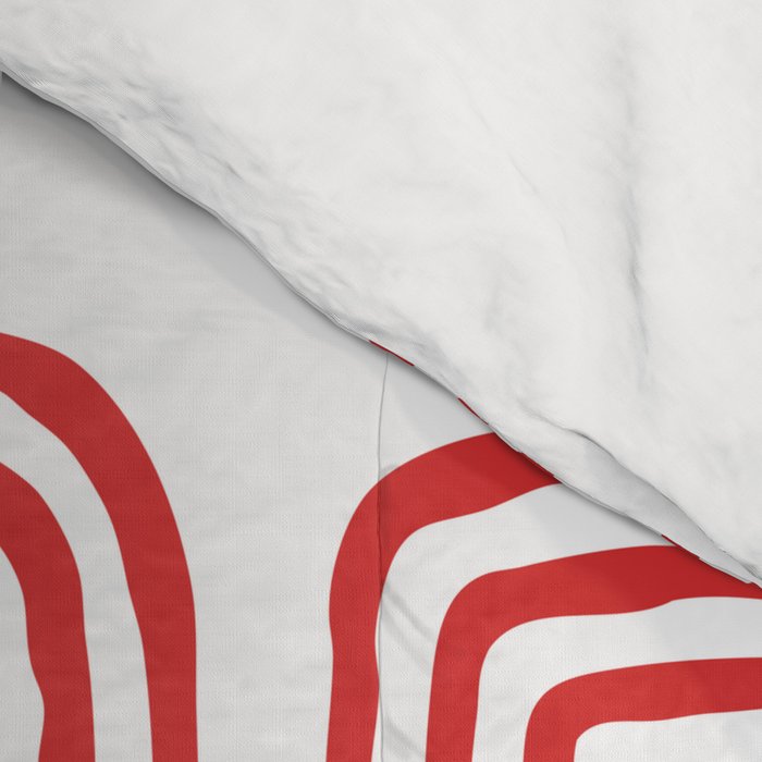 Mid Century Modern Atomic Rings Pattern Red 3 Comforter Gallery Image 4