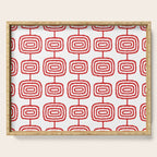 Mid Century Modern Atomic Rings Pattern Red 3 Serving Tray Gallery Image 1