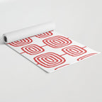 Mid Century Modern Atomic Rings Pattern Red 3 Yoga Mat Gallery Image 2
