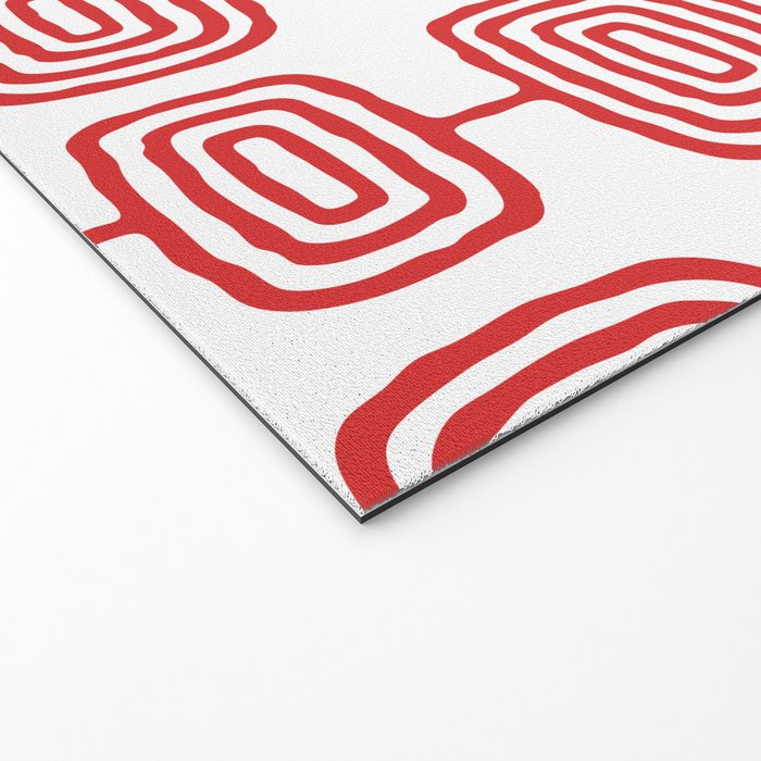 Mid Century Modern Atomic Rings Pattern Red 3 Welcome Mat Gallery Image 2