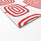 Mid Century Modern Atomic Rings Pattern Red 3 Welcome Mat Gallery Image 2