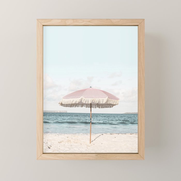 Pink Umbrella Mini Art Print Gallery Image 1