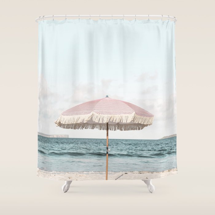 Pink Umbrella Shower Curtain Gallery Image 1