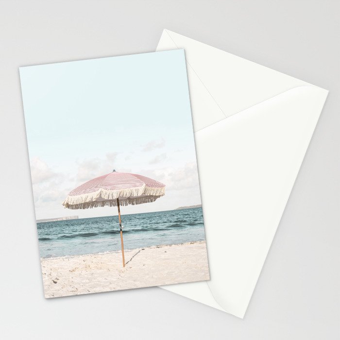 Pink Umbrella Stationery Card Gallery Image 2