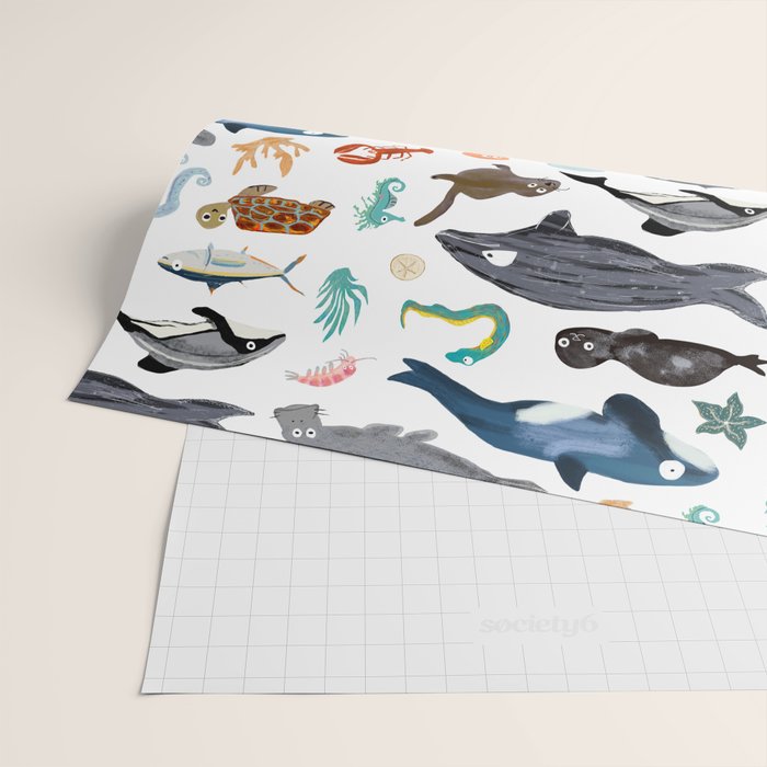 Sea Change: Ocean Animals Wrapping Paper Gallery Image 2