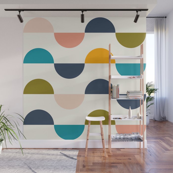 Mid Century Modern Geometry 5 Wall Mural Gallery Image 1