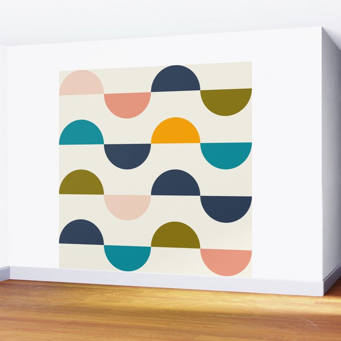 Mid Century Modern Geometry 5 Wall Mural Gallery Image 2