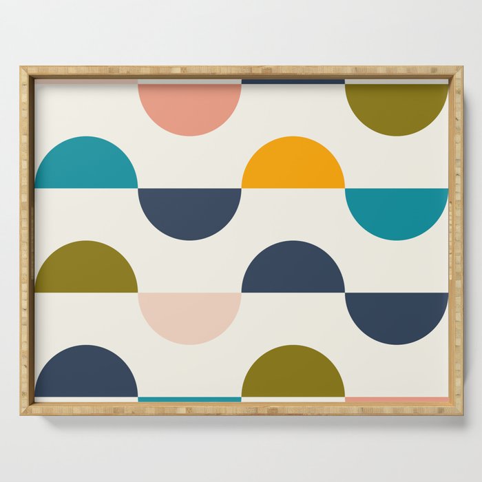 Mid Century Modern Geometry 5 Serving Tray Gallery Image 1