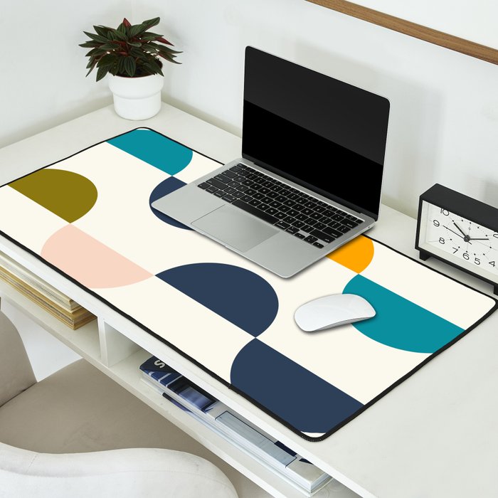 Mid Century Modern Geometry 5 Desk Mat Gallery Image 2