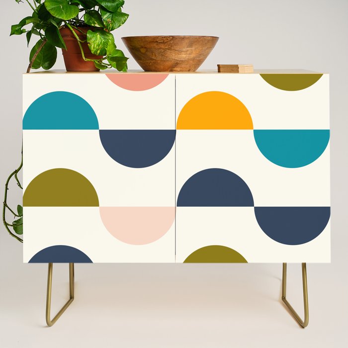 Mid Century Modern Geometry 5 Credenza Gallery Image 1