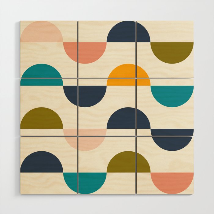 Mid Century Modern Geometry 5 Wood Wall Art Gallery Image 1