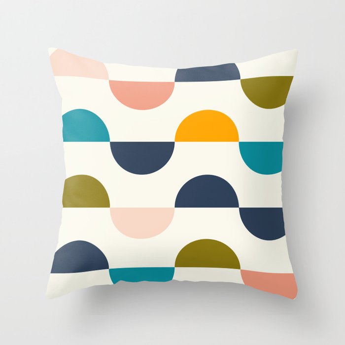 Mid Century Modern Geometry 5 Throw Pillow Gallery Image 6
