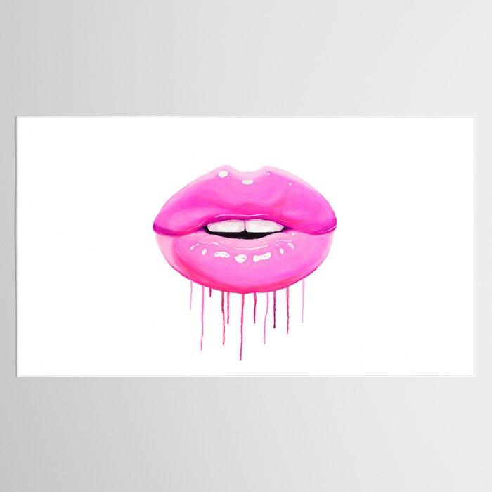 Pink lips Tablecloth Gallery Image 2