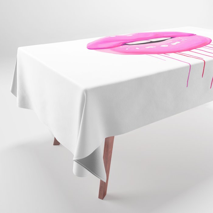 Pink lips Tablecloth Gallery Image 1
