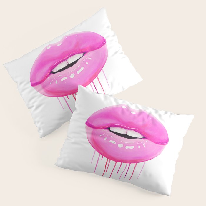 Pink lips Pillow Sham Gallery Image 3