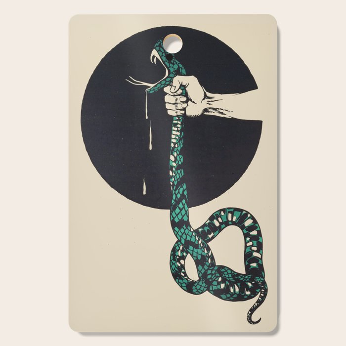 The strangling of a poisonous snake, representing the crushing colour lithograph G. Dorival 1918 Cutting Board Gallery Image 1