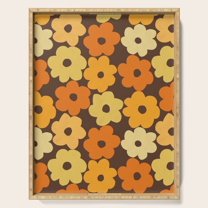 Simple Flower Pattern #2 Serving Tray Gallery Image 1