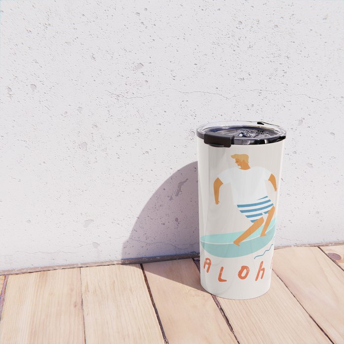 Surfer aloha poster Travel Mug Gallery Image 4