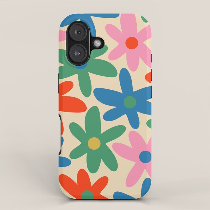 Daisy Time Colorful Retro Floral Pattern iPhone Case Gallery Image 1