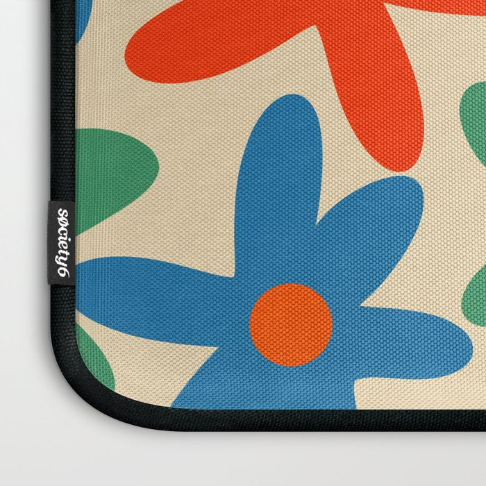 Daisy Time Colorful Retro Floral Pattern Laptop Sleeve Gallery Image 3