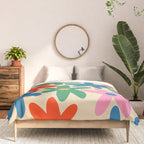 Daisy Time Colorful Retro Floral Pattern Comforter Gallery Image 3