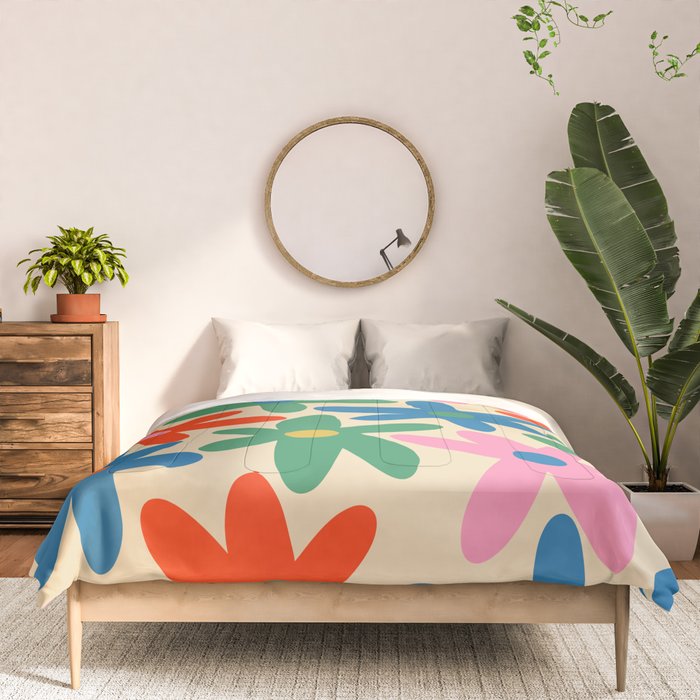 Daisy Time Colorful Retro Floral Pattern Comforter Gallery Image 3