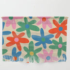 Daisy Time Colorful Retro Floral Pattern Wall Hanging Gallery Image 1