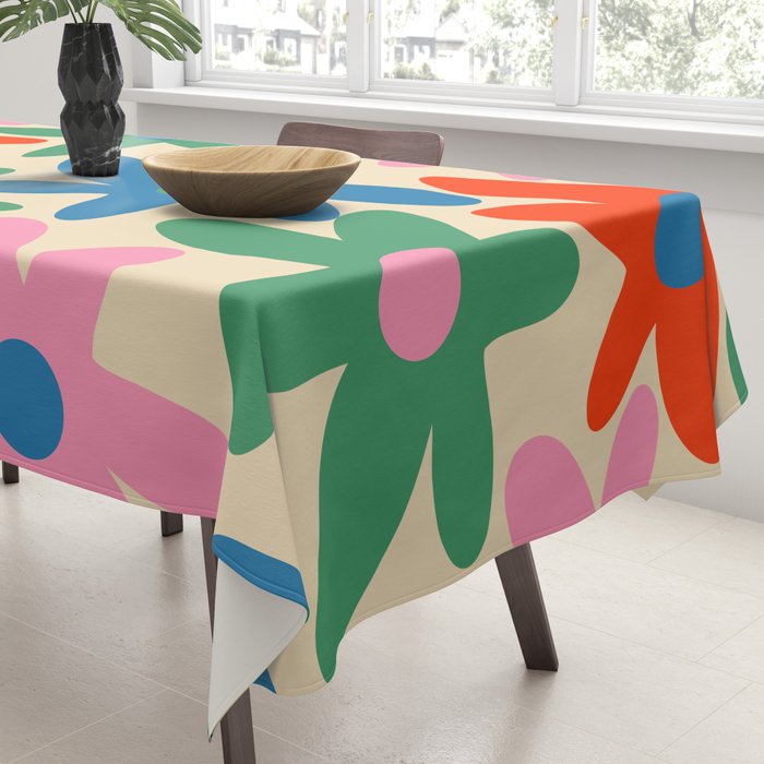 Daisy Time Colorful Retro Floral Pattern Tablecloth Gallery Image 3