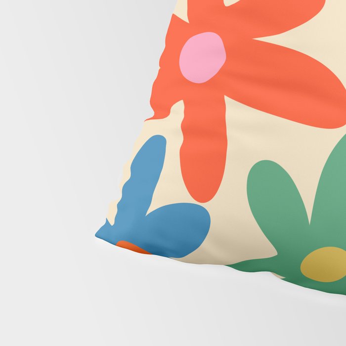 Daisy Time Colorful Retro Floral Pattern Pillow Sham Gallery Image 4