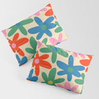 Daisy Time Colorful Retro Floral Pattern Pillow Sham Gallery Image 3