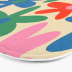 Daisy Time Colorful Retro Floral Pattern Bath Mat Gallery Image 3