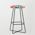 Daisy Time Colorful Retro Floral Pattern Stool Gallery Image 1