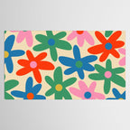Daisy Time Colorful Retro Floral Pattern Tablecloth Gallery Image 2