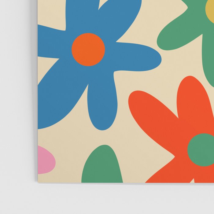 Daisy Time Colorful Retro Floral Pattern Poster Gallery Image 3