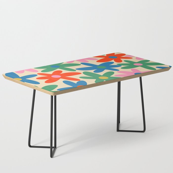 Daisy Time Colorful Retro Floral Pattern Coffee Table Gallery Image 1