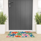 Daisy Time Colorful Retro Floral Pattern Welcome Mat Gallery Image 3