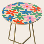 Daisy Time Colorful Retro Floral Pattern Side Table Gallery Image 2