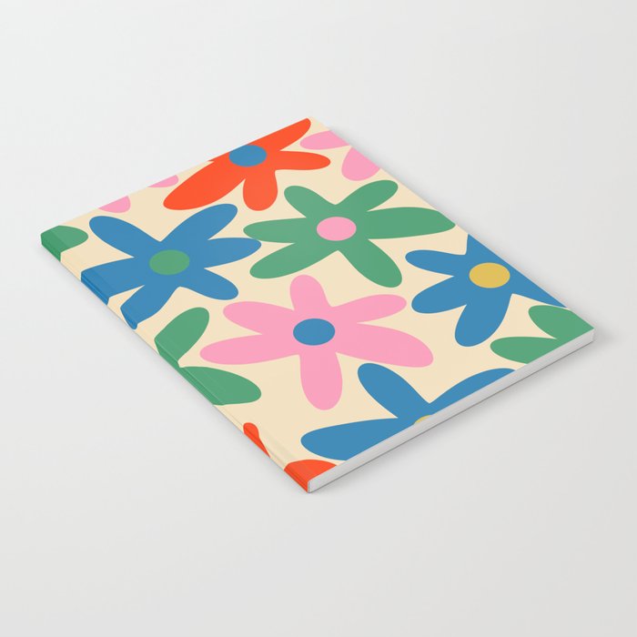 Daisy Time Colorful Retro Floral Pattern Notebook Gallery Image 1