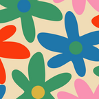 Daisy Time Colorful Retro Floral Pattern Coffee Mug Gallery Image 2