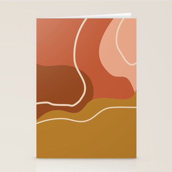 Abstract Organic Shapes in Zen Desert Color  Stationery Card Gallery Image 1