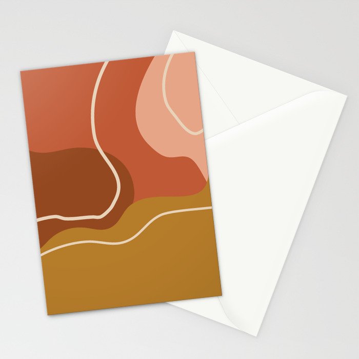 Abstract Organic Shapes in Zen Desert Color  Stationery Card Gallery Image 2