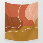 Abstract Organic Shapes in Zen Desert Color  Wall Tapestry Gallery Image 4