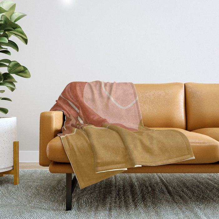 Abstract Organic Shapes in Zen Desert Color  Throw Blanket Gallery Image 1
