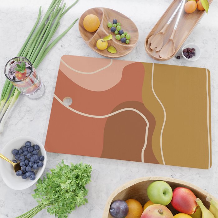 Abstract Organic Shapes in Zen Desert Color  Cutting Board Gallery Image 2