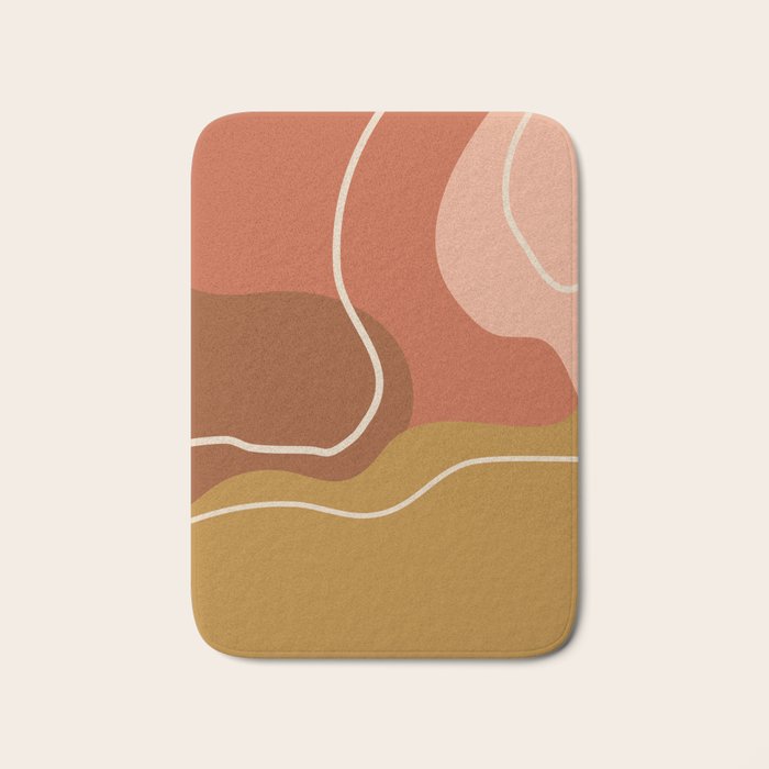 Abstract Organic Shapes in Zen Desert Color  Bath Mat Gallery Image 1
