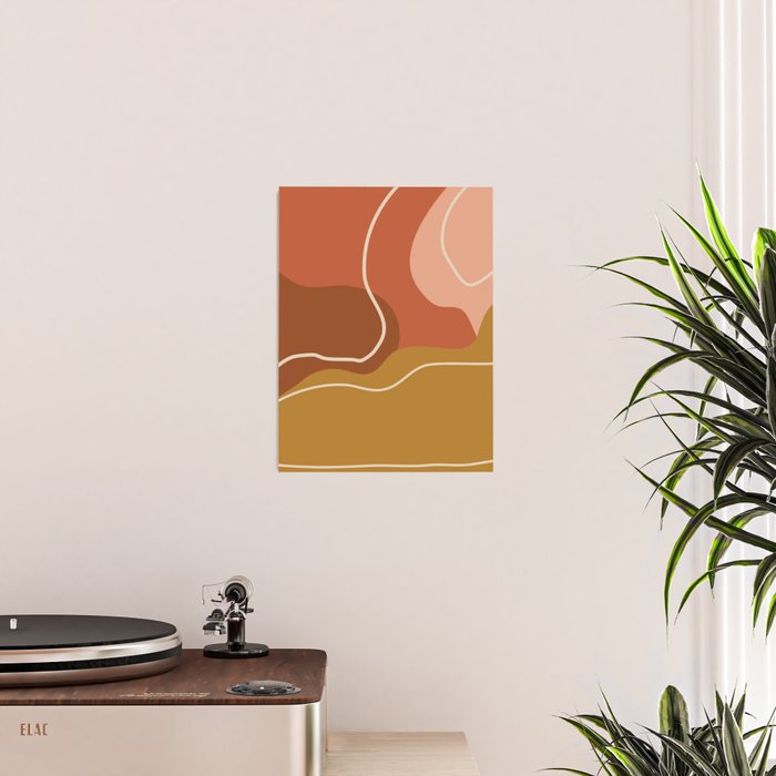 Abstract Organic Shapes in Zen Desert Color  Poster Gallery Image 2