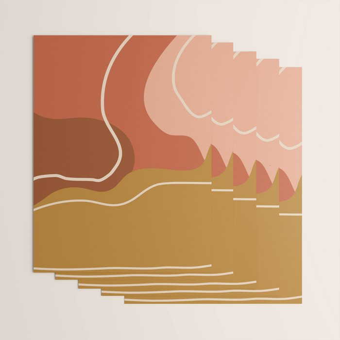 Abstract Organic Shapes in Zen Desert Color  Wrapping Paper Gallery Image 3